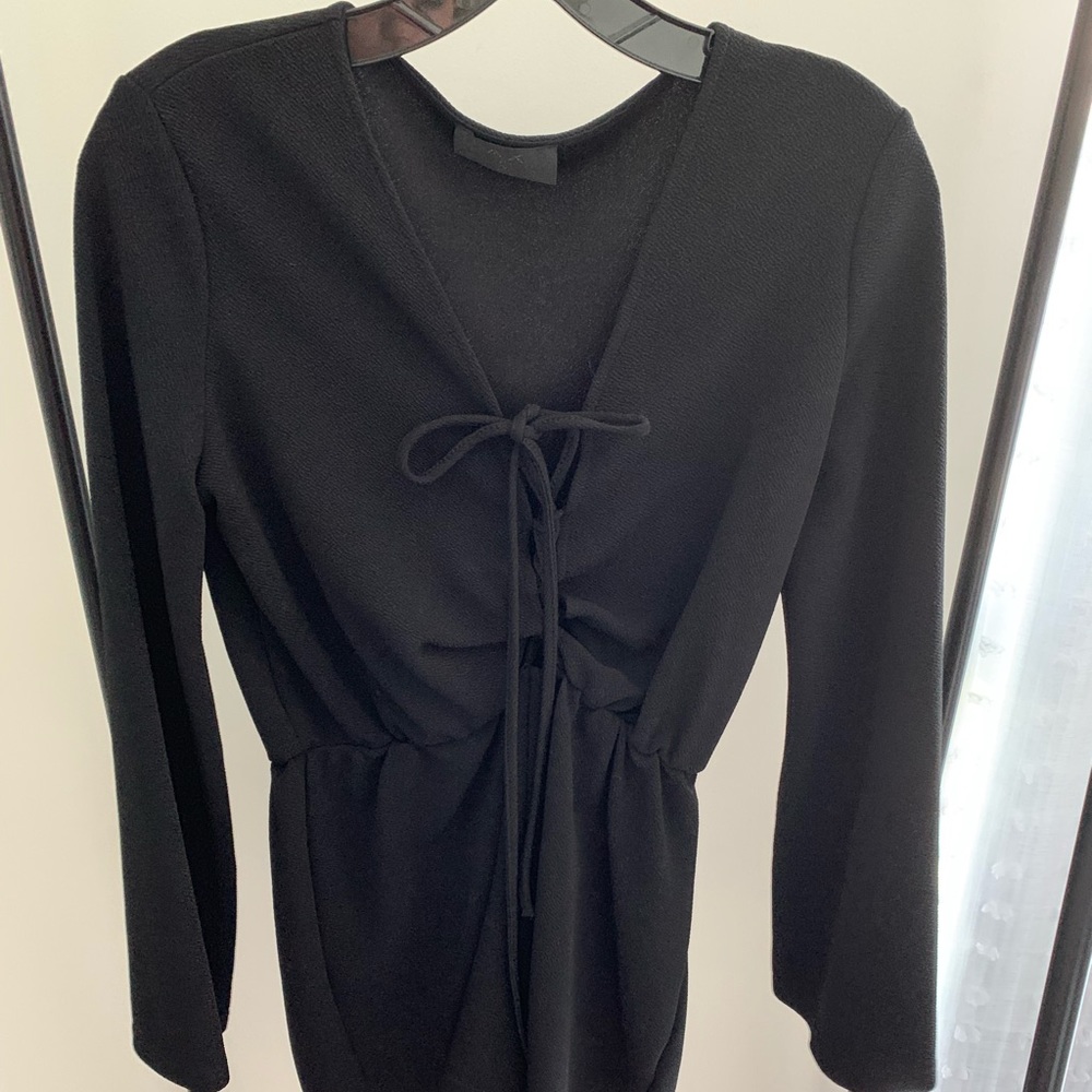 Lace-up Black Romper